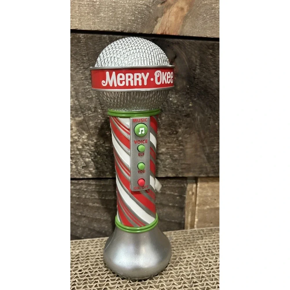 Hallmark Party Merry-Okee Christmas Karaoke‎ Microphone candy cane stripe Works